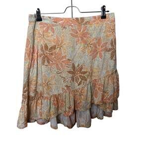 NWT Roxy Face To Love Floral Asymmetrical Mini Skirt Women’s Size Large Tropical
